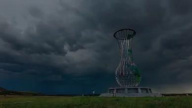 4k拍摄暴雨前夕的电闪雷鸣及乌云翻滚视频的预览图